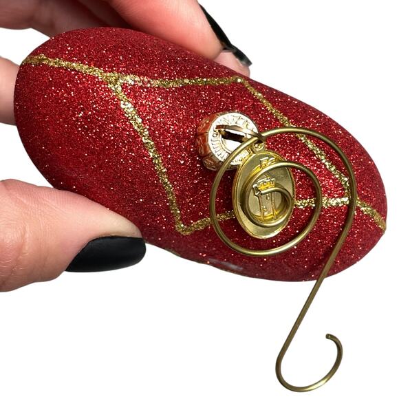 Vintage Landmark Creations Glass Ornament Heart Red Glitter Love Hand Blown - Picture 7 of 16